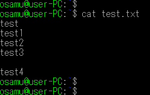 catコマンドでファイルの内容を表示する